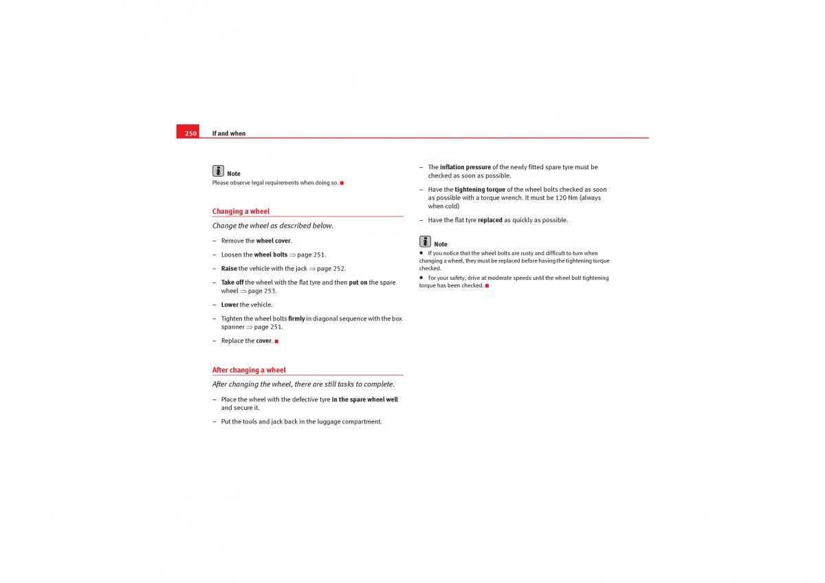 manual  Seat Exeo owners manual / page 252