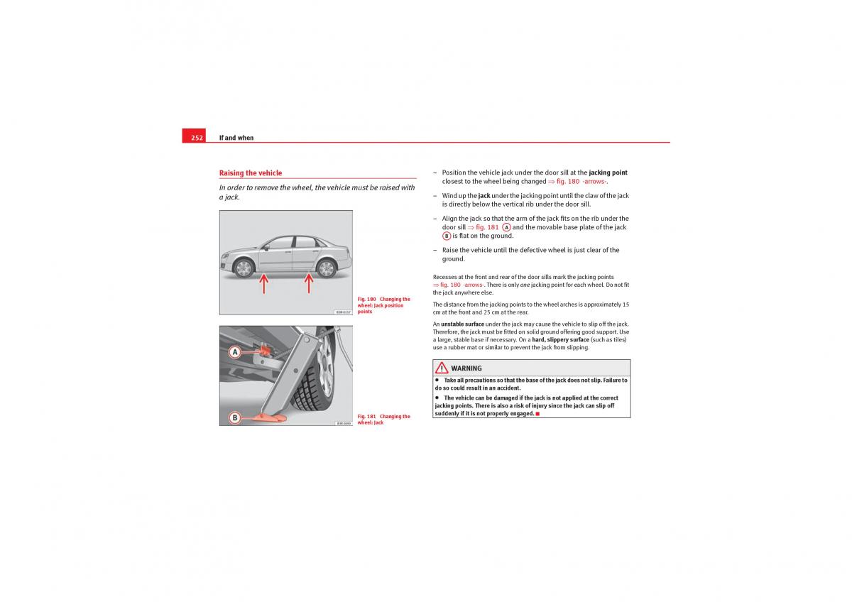 manual  Seat Exeo owners manual / page 254