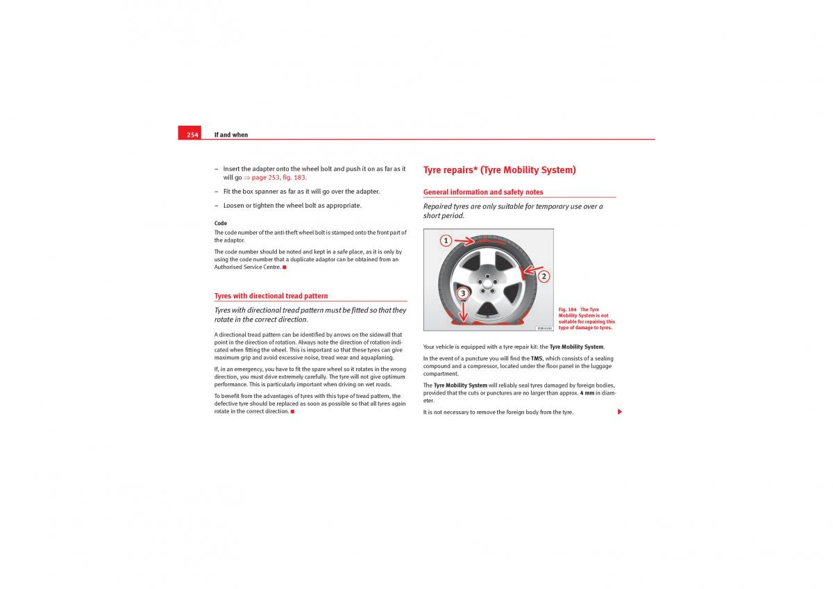 manual  Seat Exeo owners manual / page 256