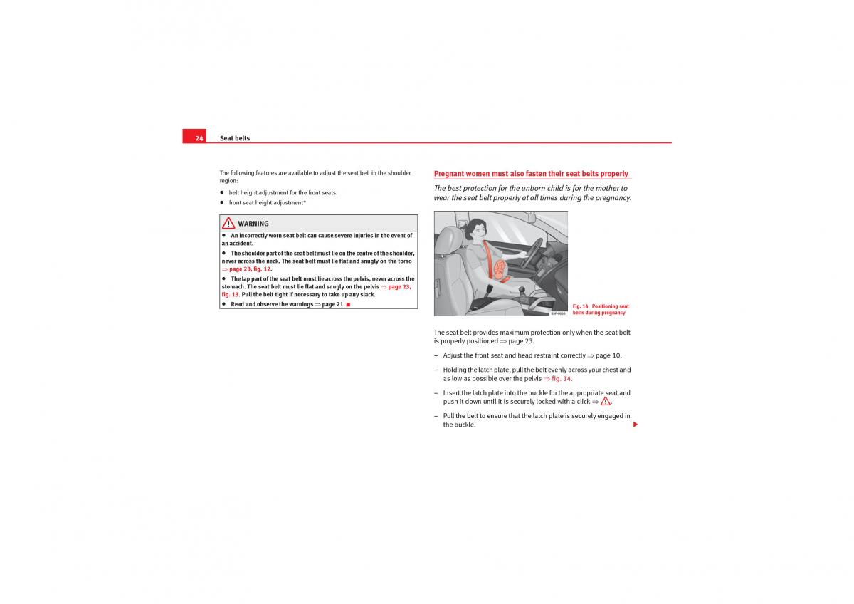 manual  Seat Exeo owners manual / page 26