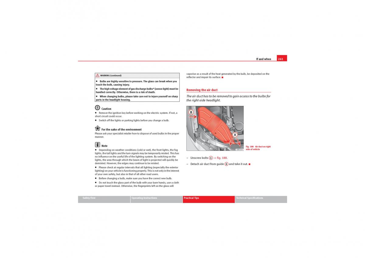 manual  Seat Exeo owners manual / page 263