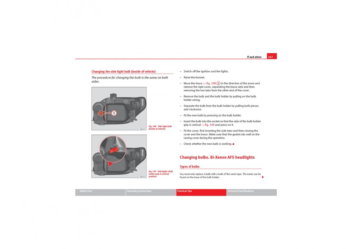 manual  Seat Exeo owners manual / page 269