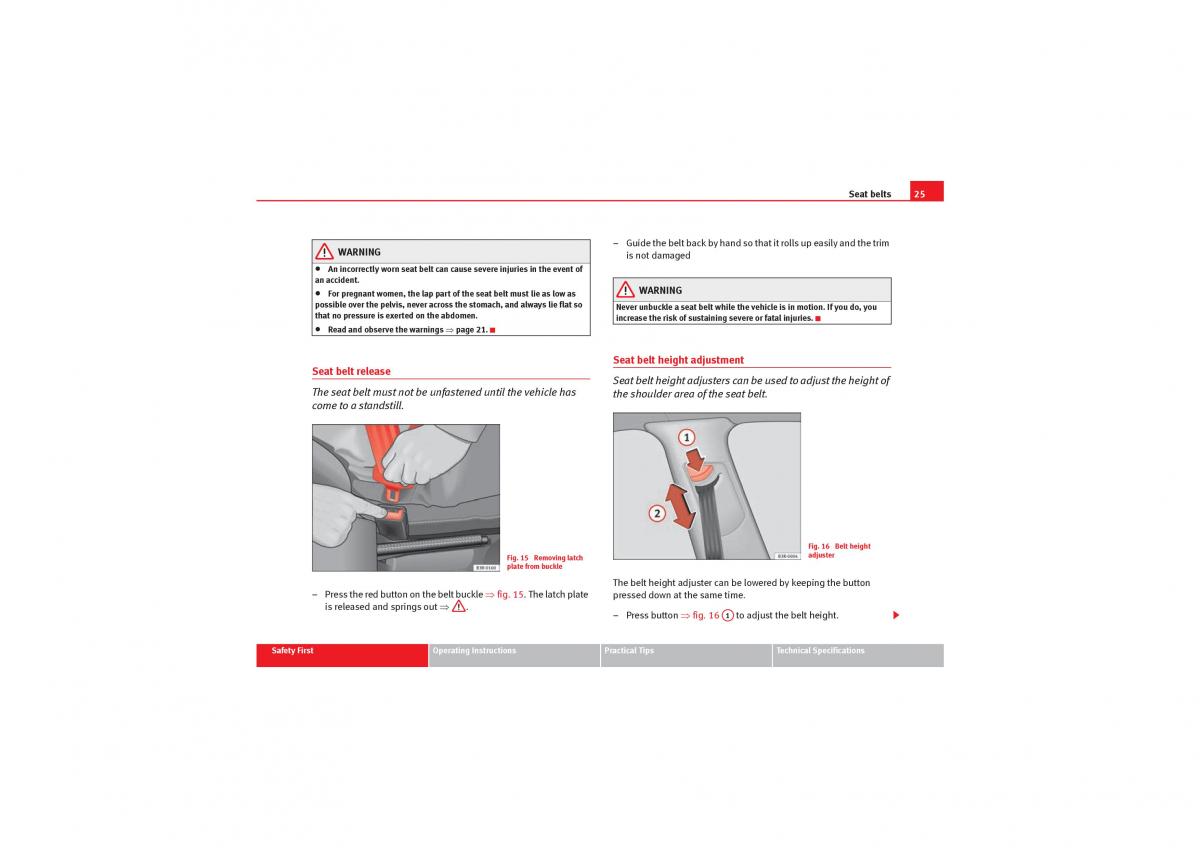 manual  Seat Exeo owners manual / page 27