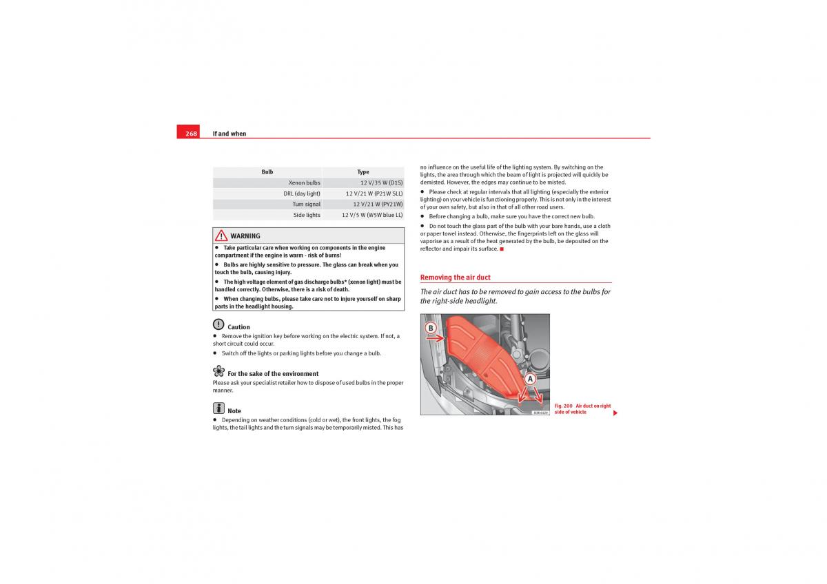 manual  Seat Exeo owners manual / page 270