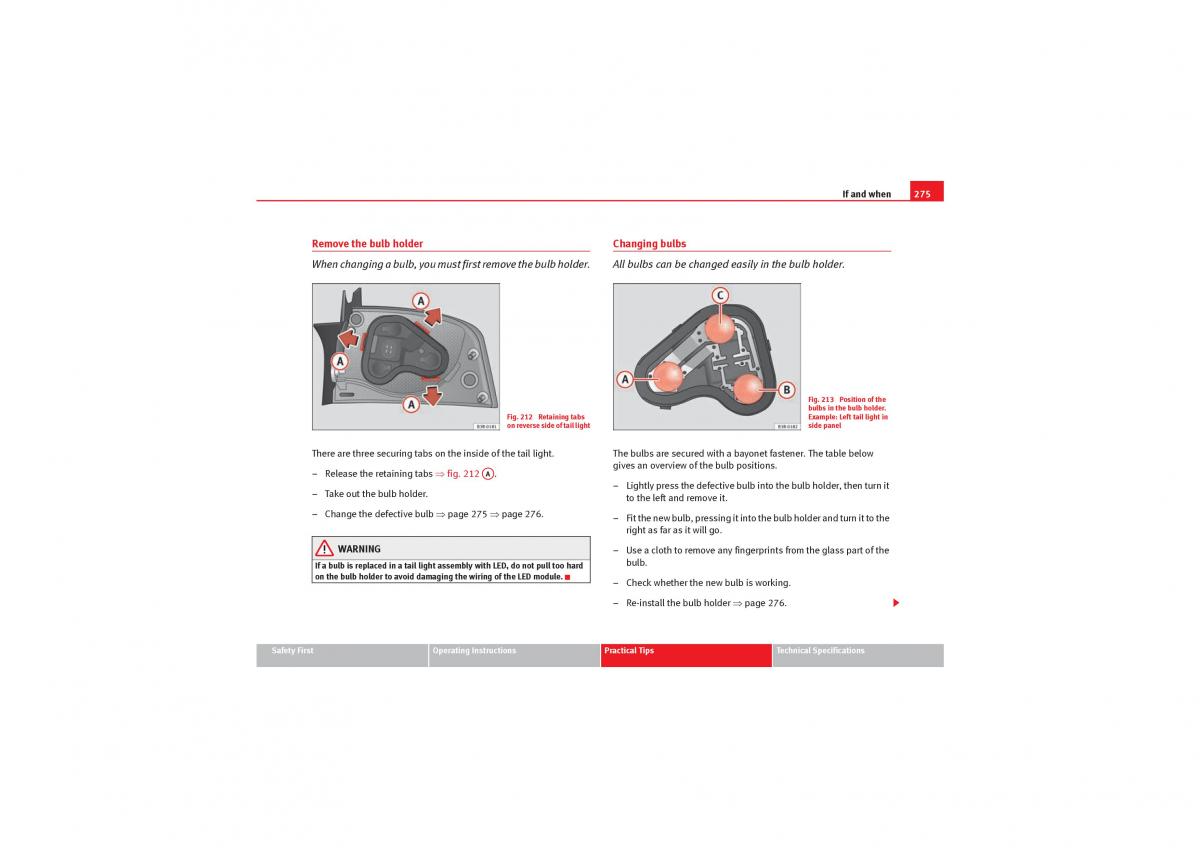 manual  Seat Exeo owners manual / page 277