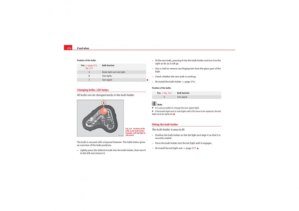 manual  Seat Exeo owners manual / page 278