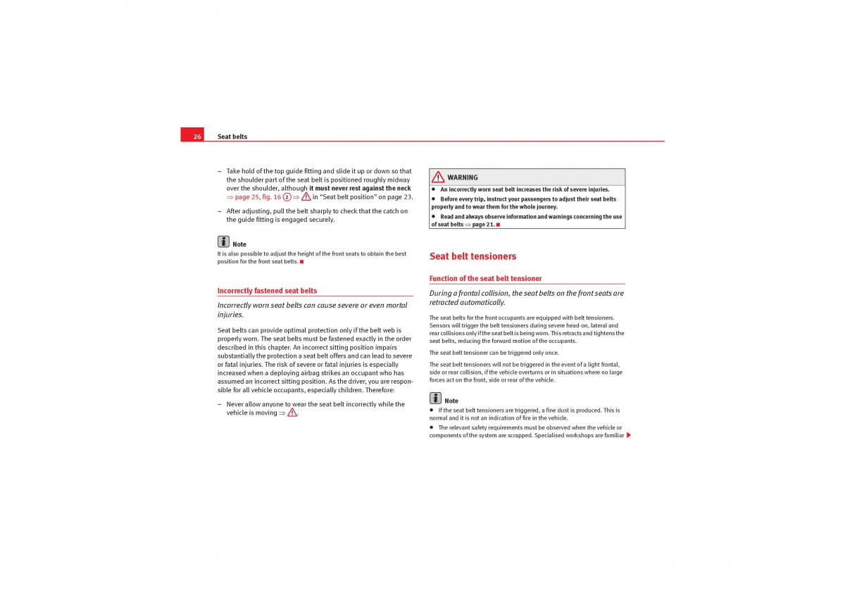 manual  Seat Exeo owners manual / page 28