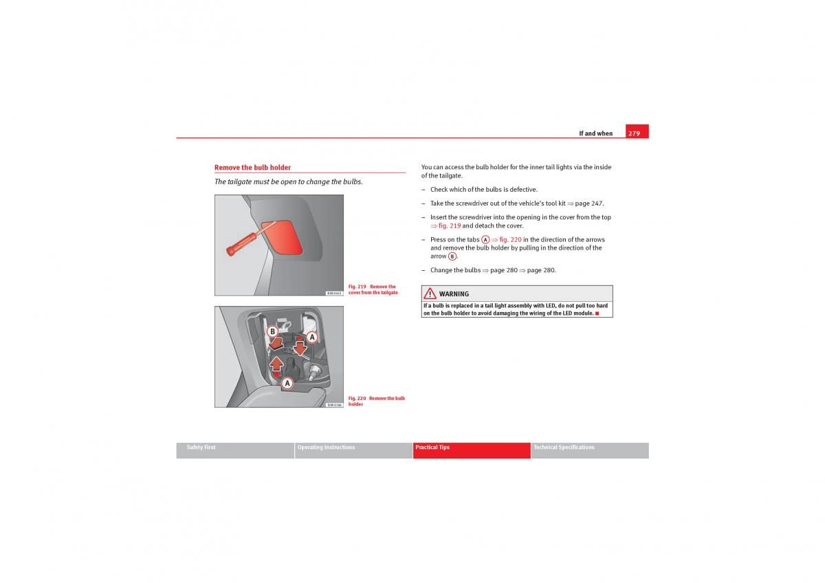 manual  Seat Exeo owners manual / page 281