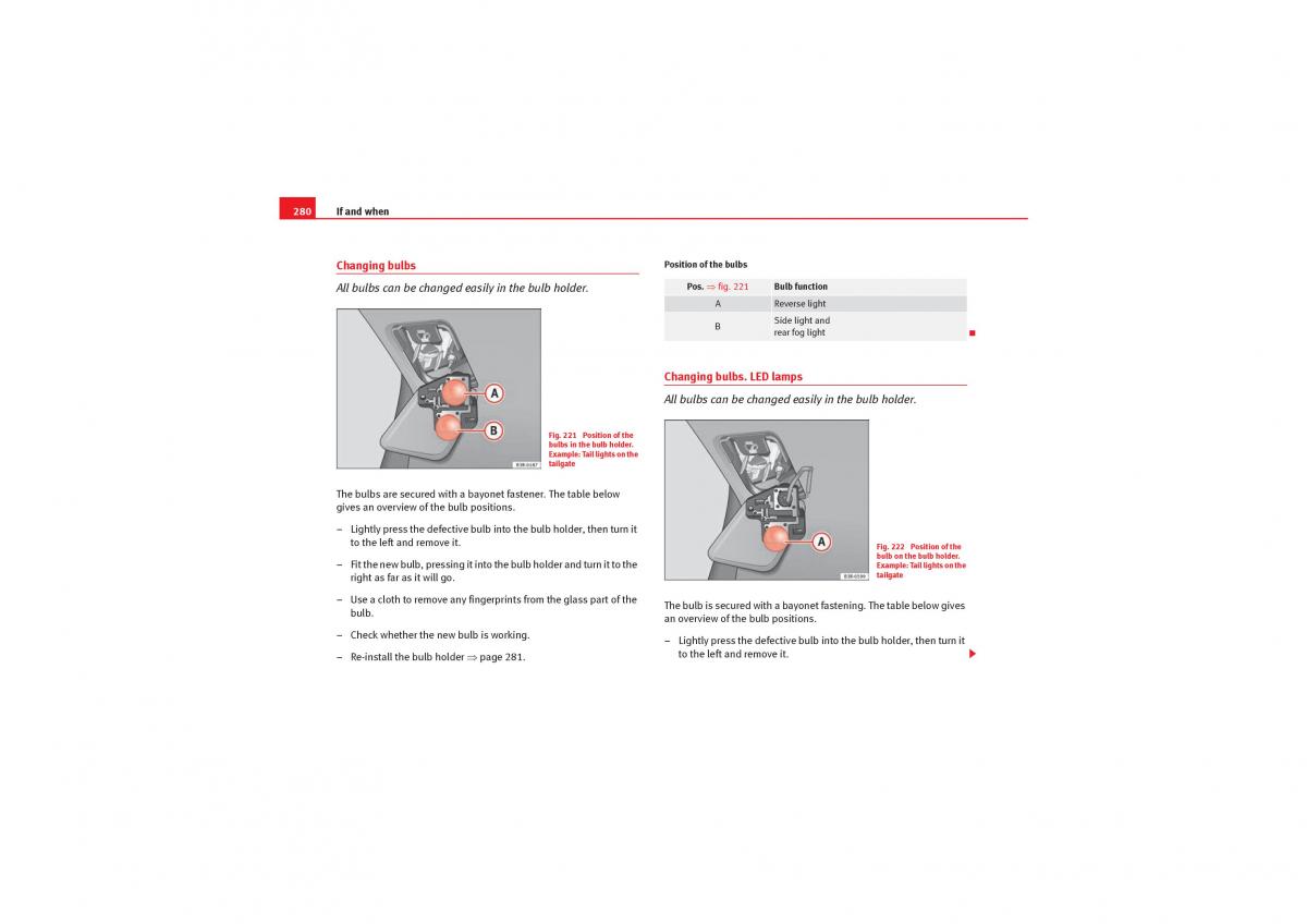 manual  Seat Exeo owners manual / page 282