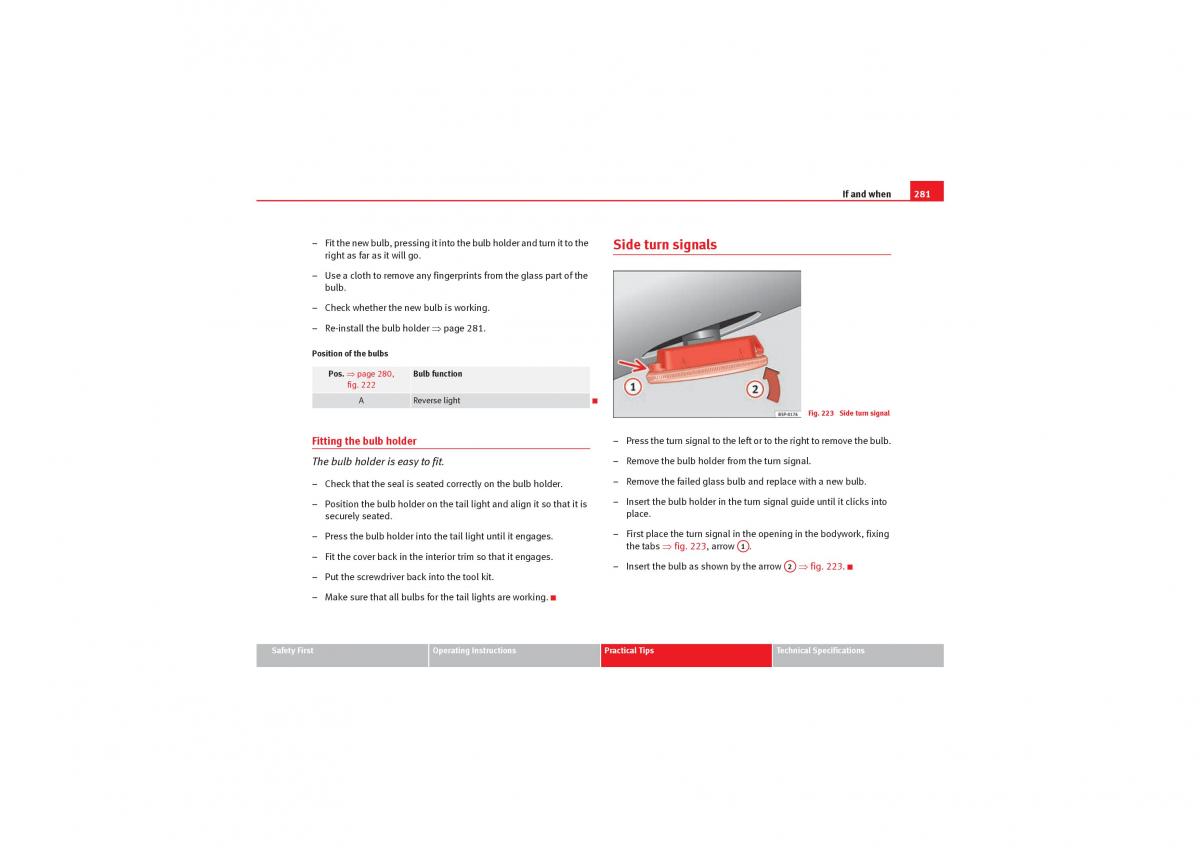 manual  Seat Exeo owners manual / page 283