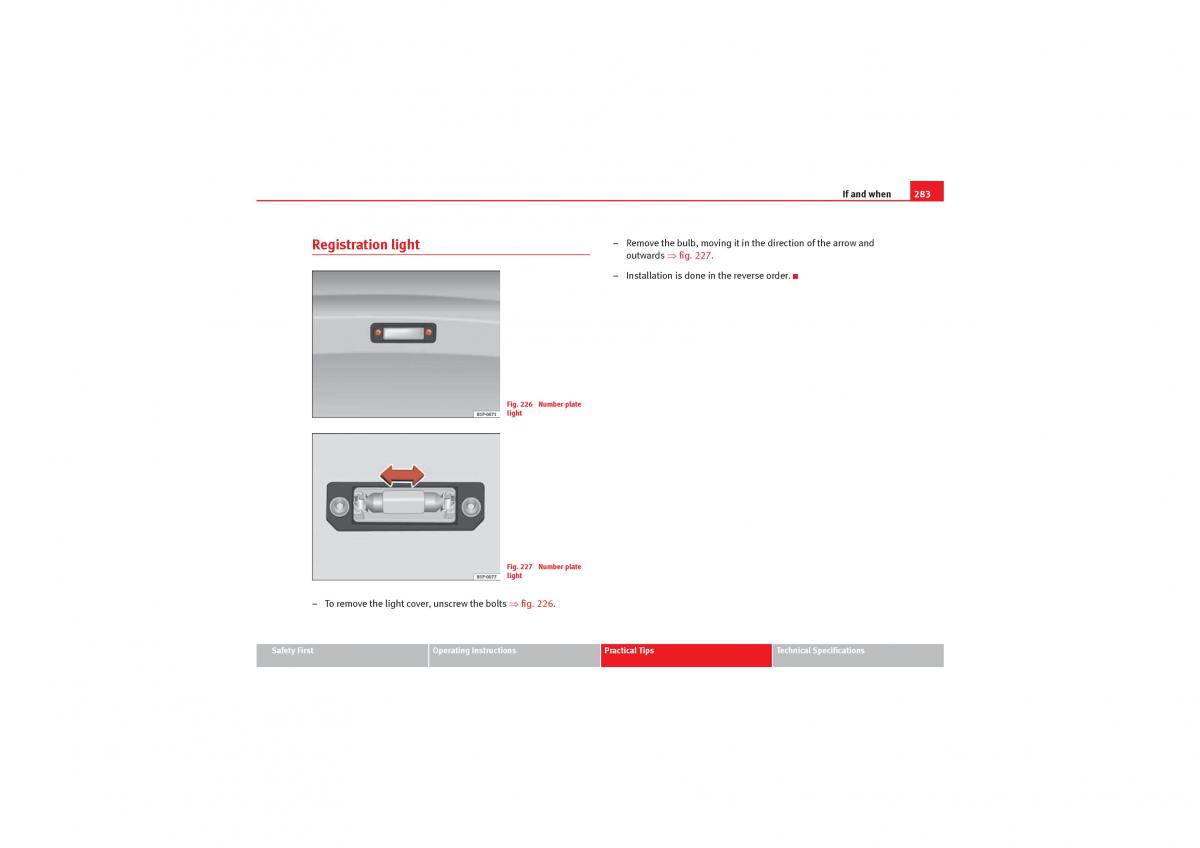 manual  Seat Exeo owners manual / page 285