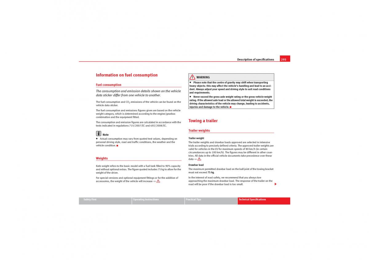 manual  Seat Exeo owners manual / page 295