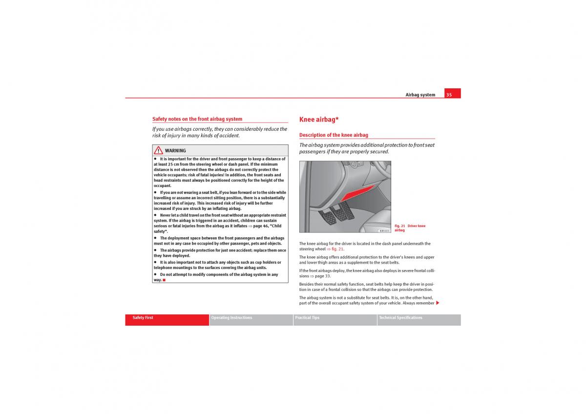 manual  Seat Exeo owners manual / page 37