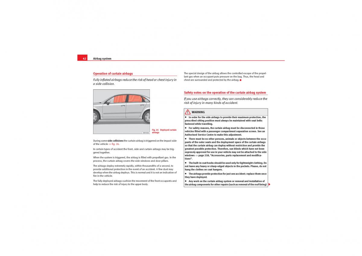 manual  Seat Exeo owners manual / page 44