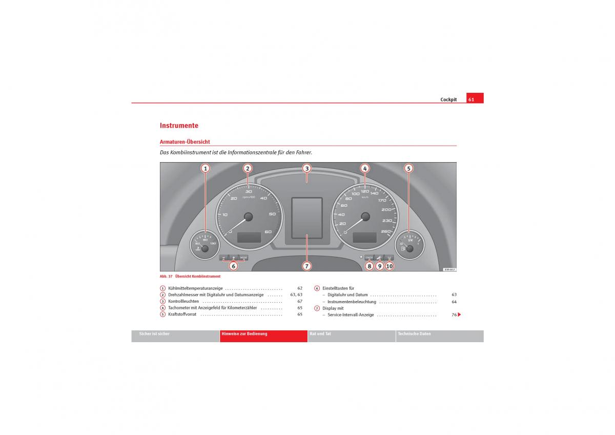 Seat Exeo Handbuch / page 63