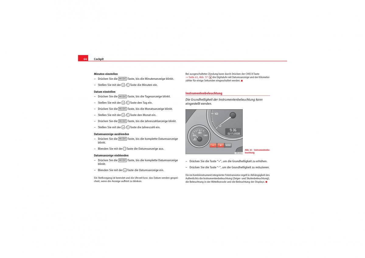 Seat Exeo Handbuch / page 66