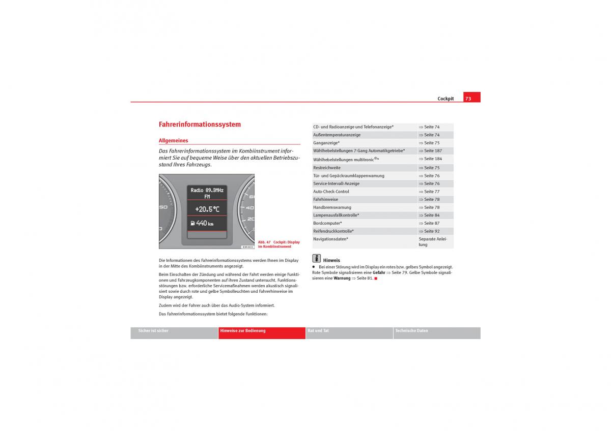 Seat Exeo Handbuch / page 75