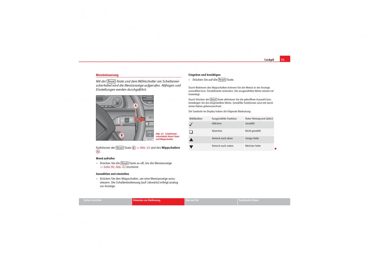 Seat Exeo Handbuch / page 93