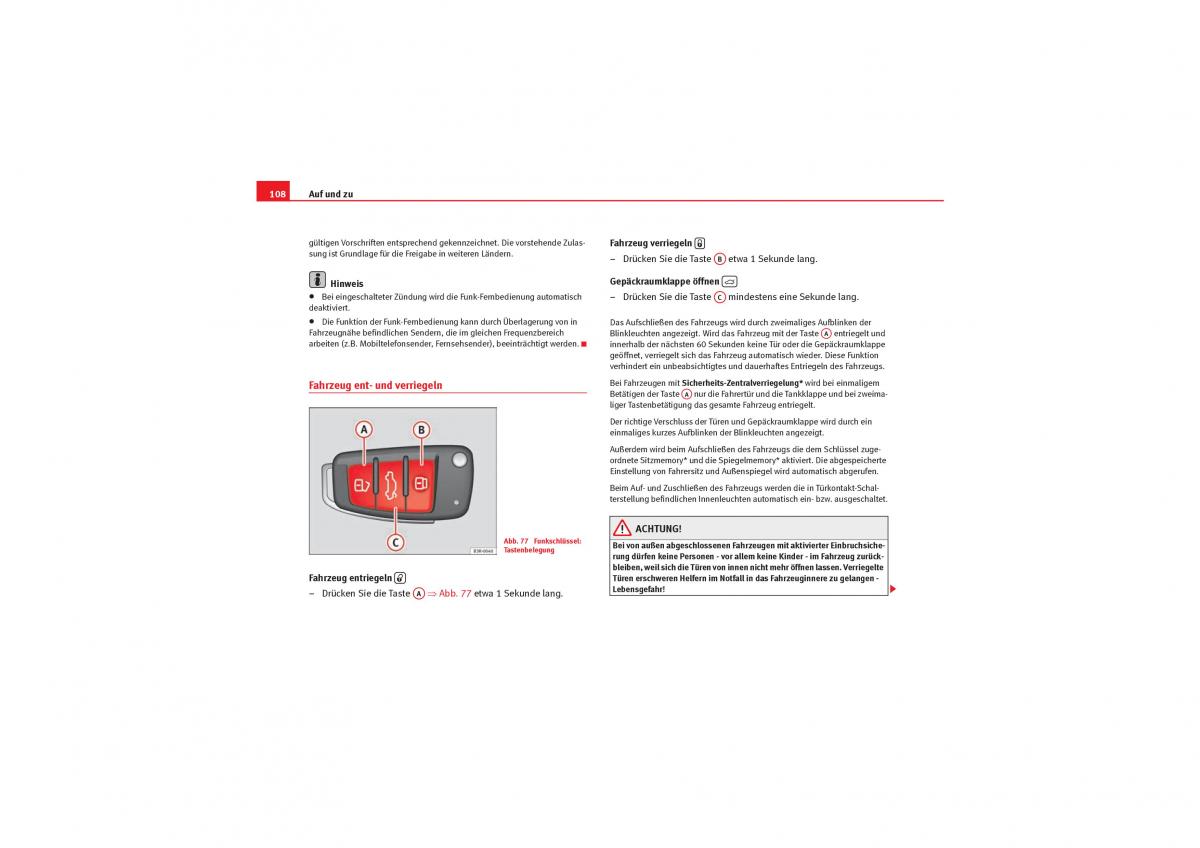 Seat Exeo Handbuch / page 110