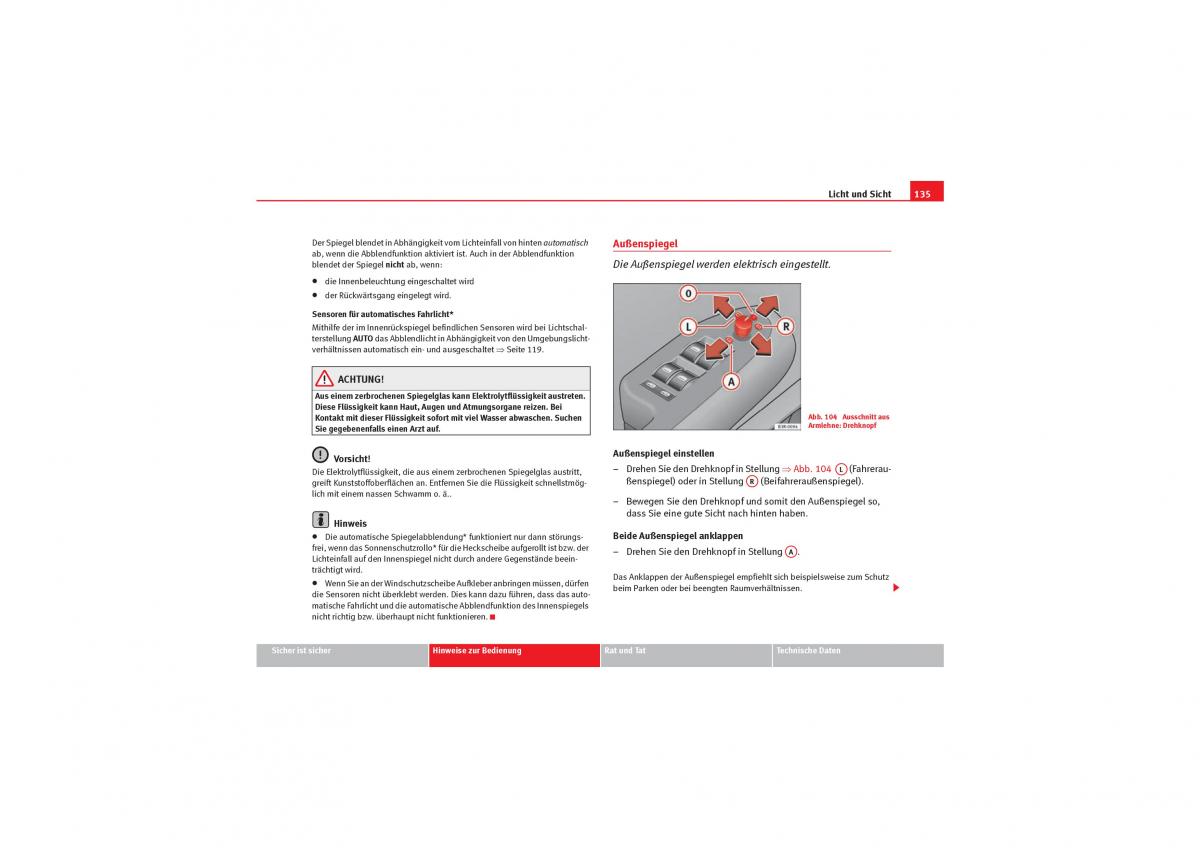 Seat Exeo Handbuch / page 137