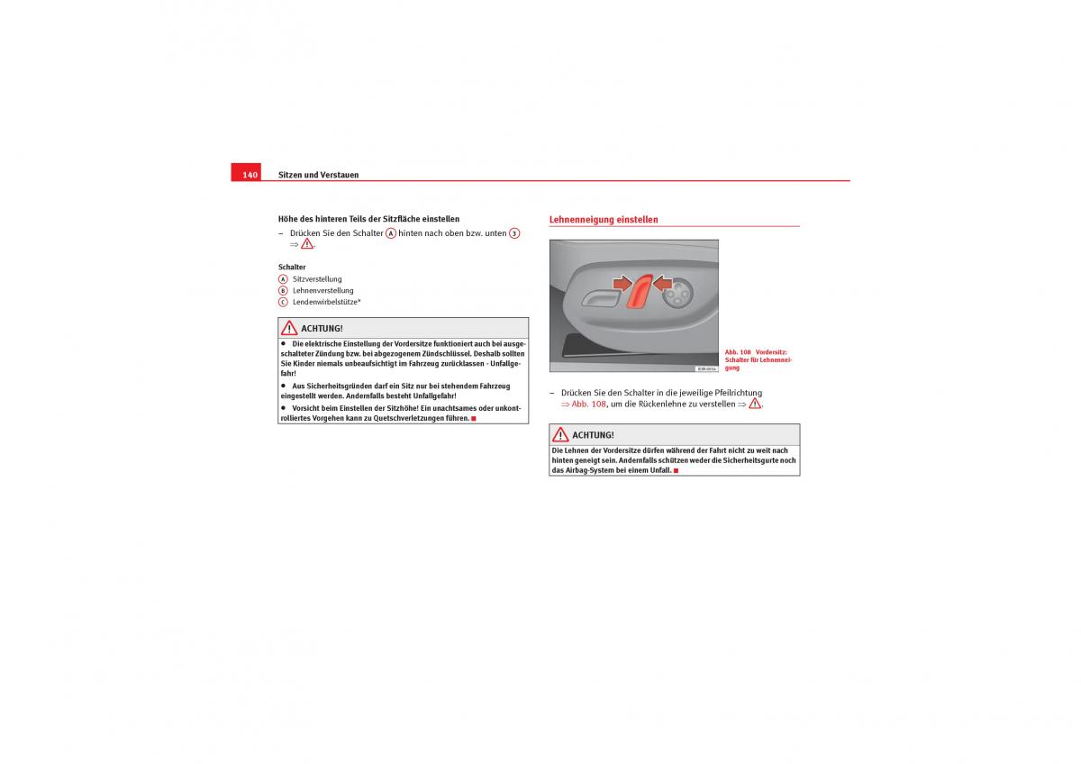 Seat Exeo Handbuch / page 142