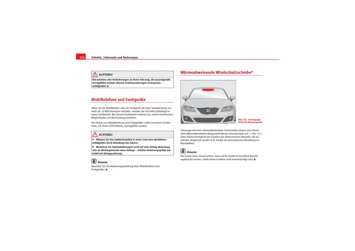 Seat Exeo Handbuch / page 228