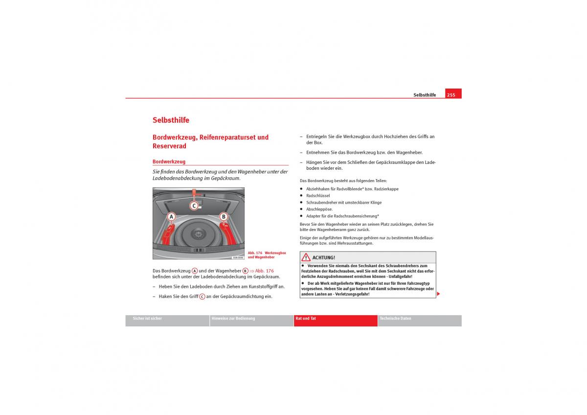 Seat Exeo Handbuch / page 257