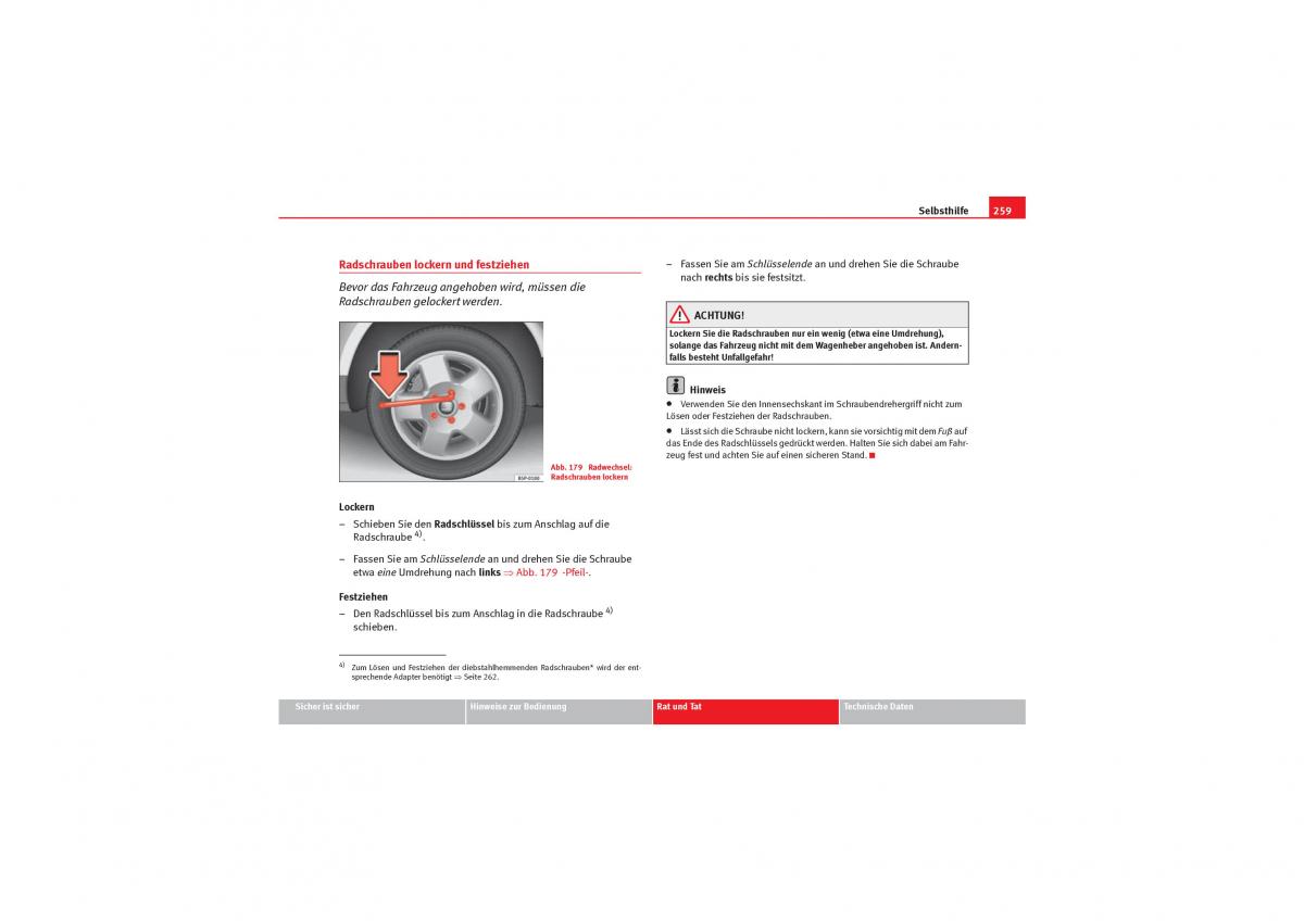 Seat Exeo Handbuch / page 261