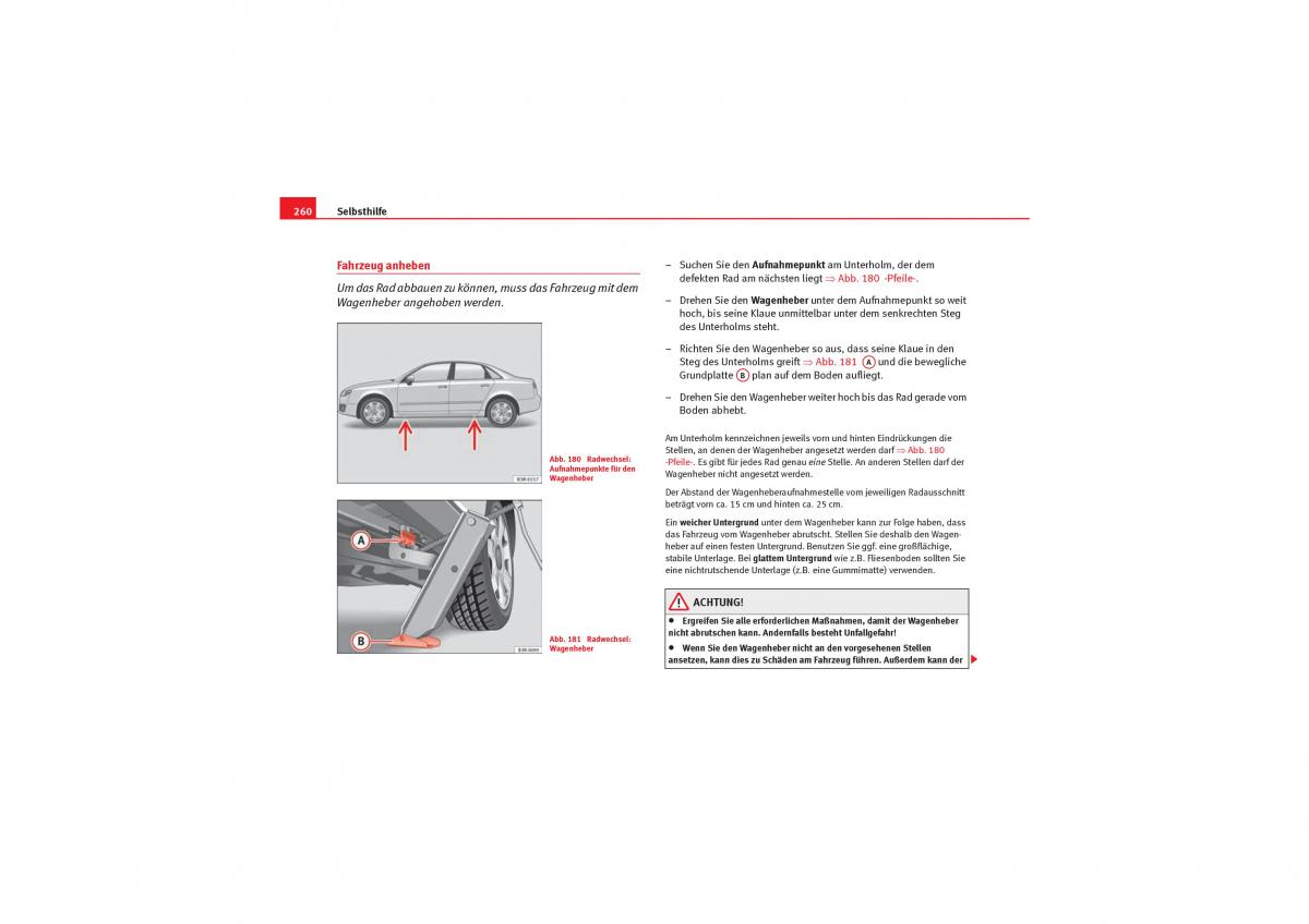 Seat Exeo Handbuch / page 262