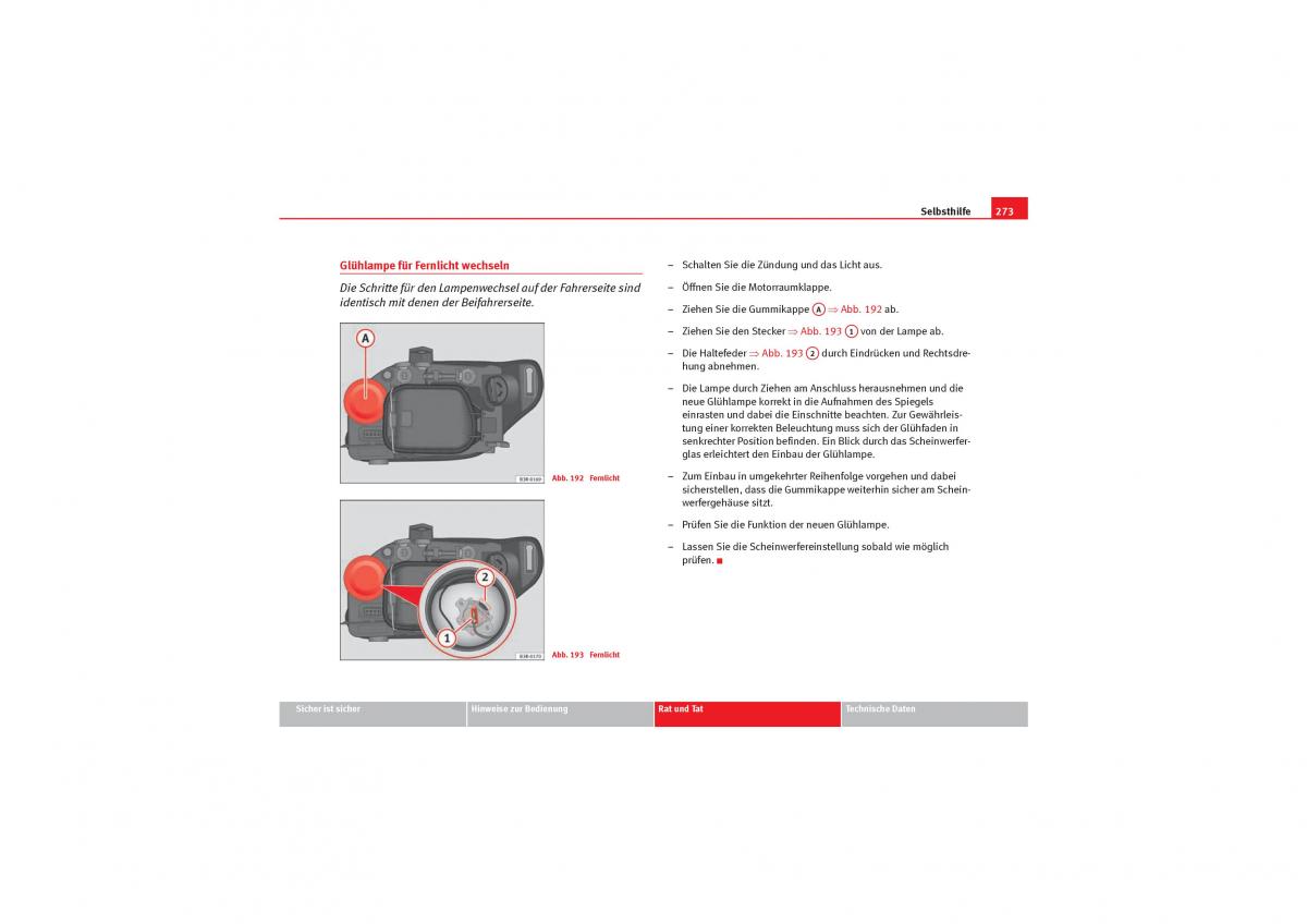 Seat Exeo Handbuch / page 275