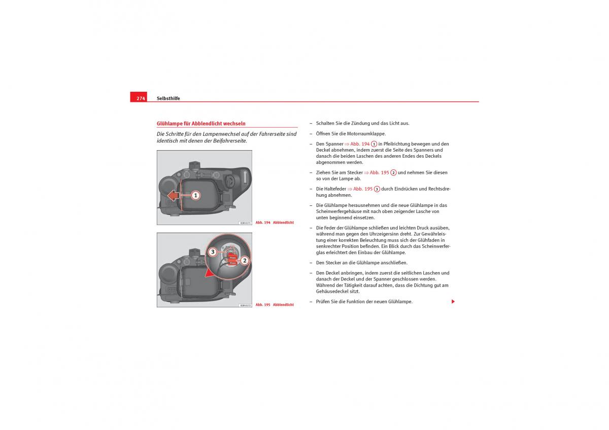 Seat Exeo Handbuch / page 276