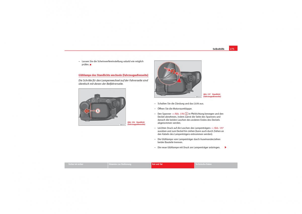 Seat Exeo Handbuch / page 277