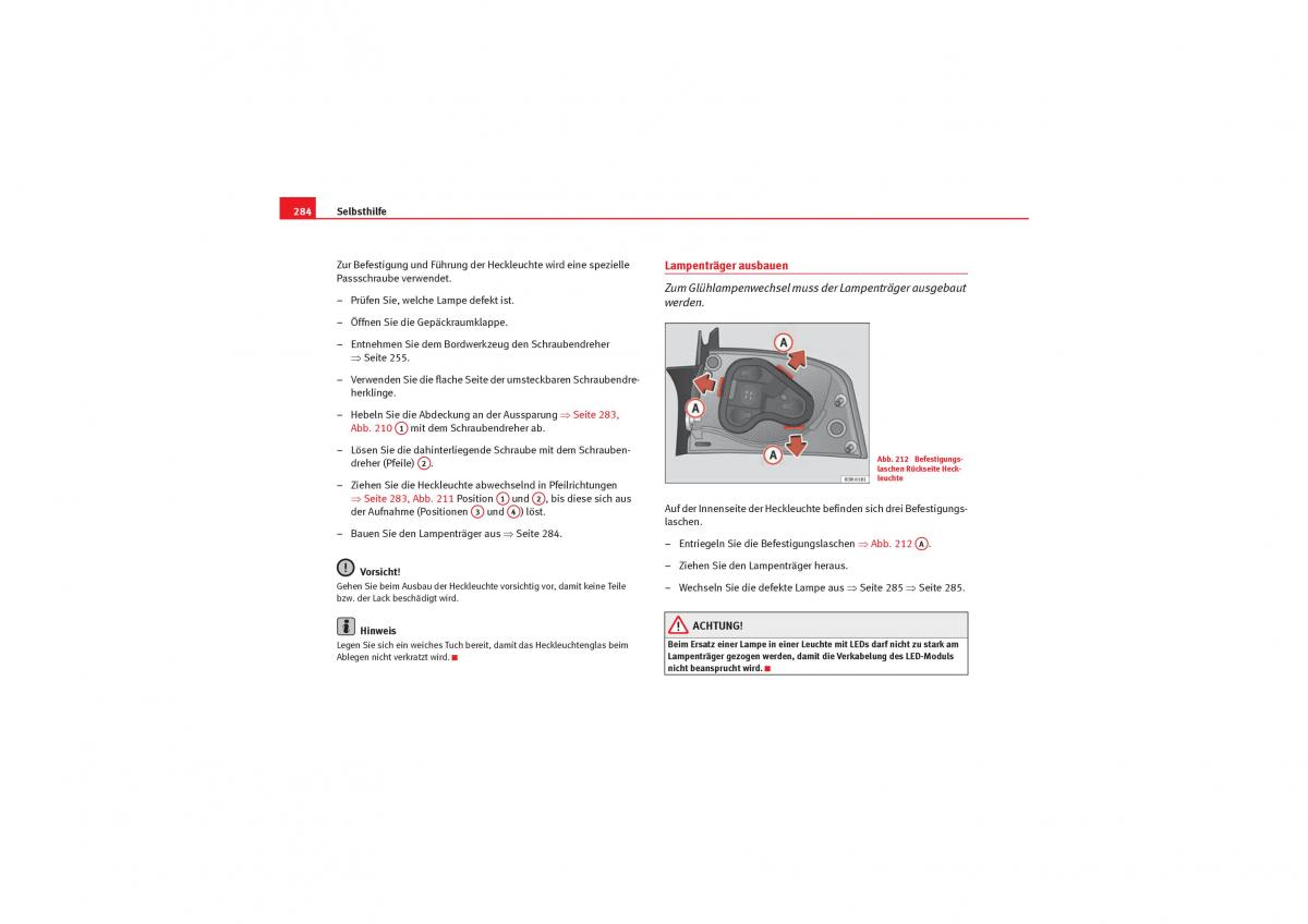 Seat Exeo Handbuch / page 286