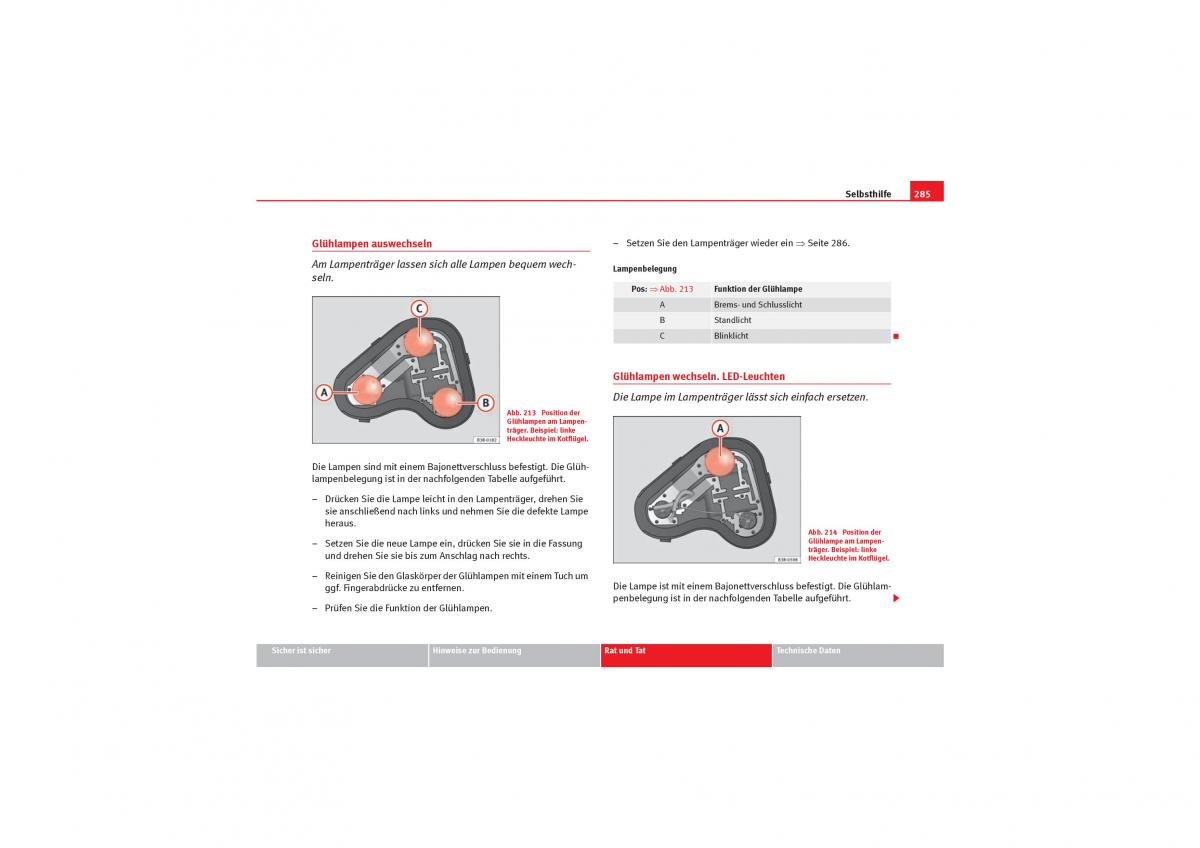 Seat Exeo Handbuch / page 287