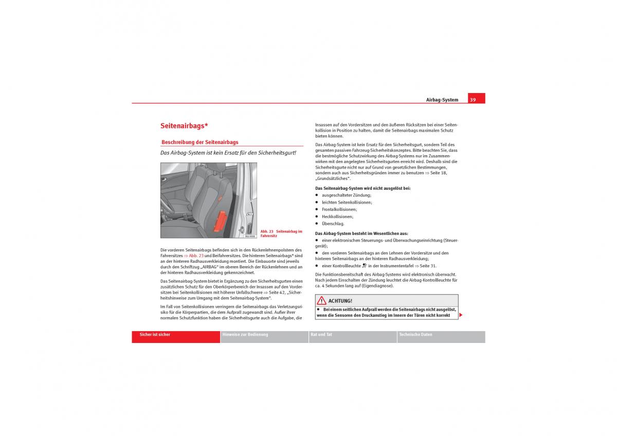 Seat Exeo Handbuch / page 41