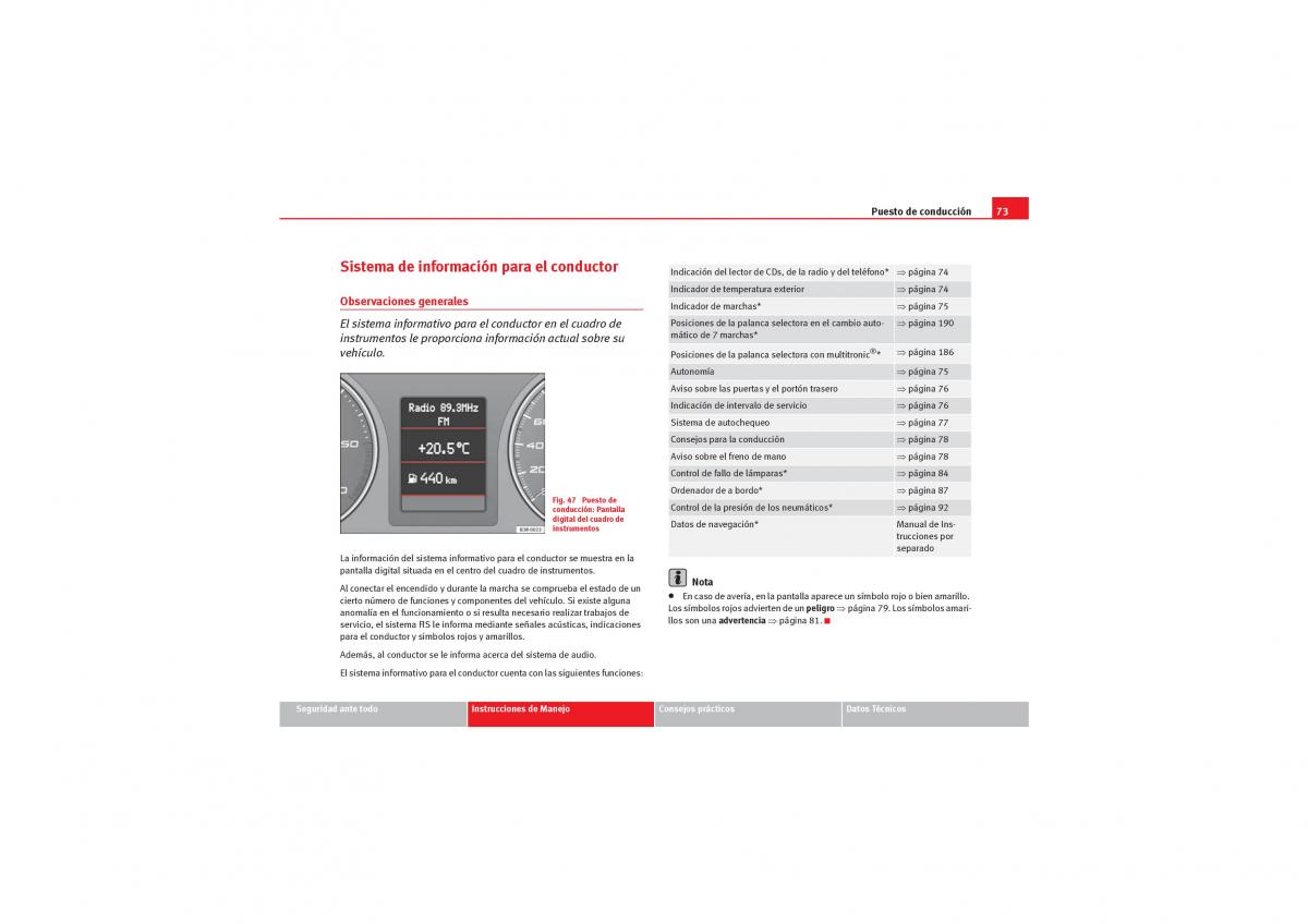 Seat Exeo manual del propietario / page 75