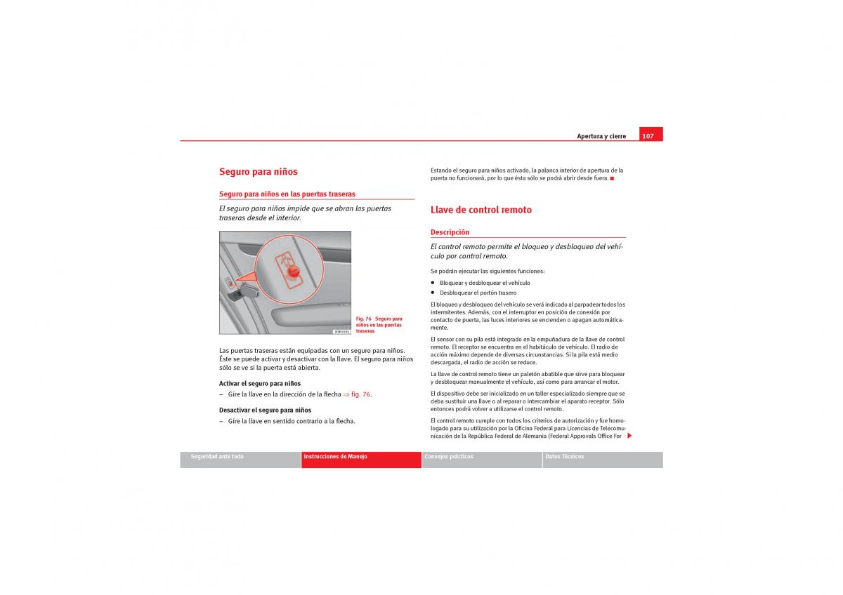 Seat Exeo manual del propietario / page 109