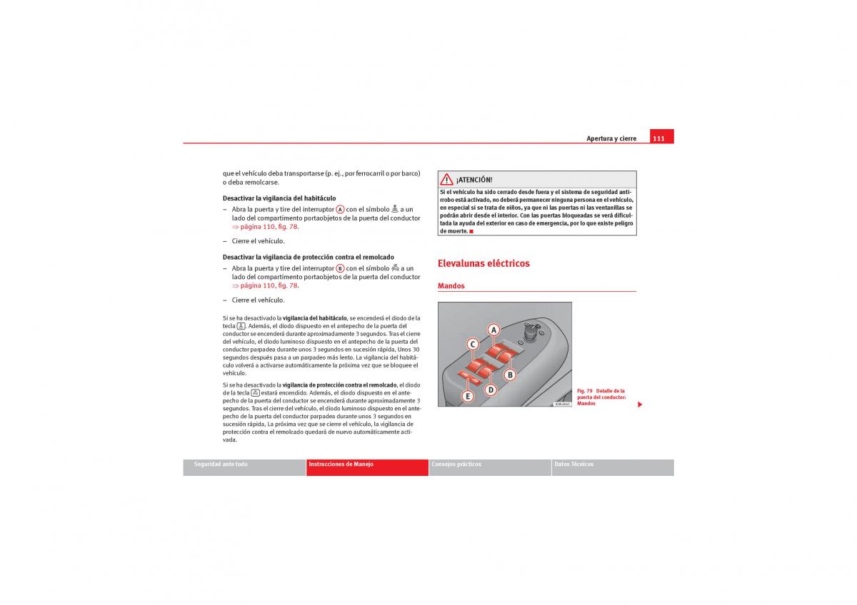 Seat Exeo manual del propietario / page 113