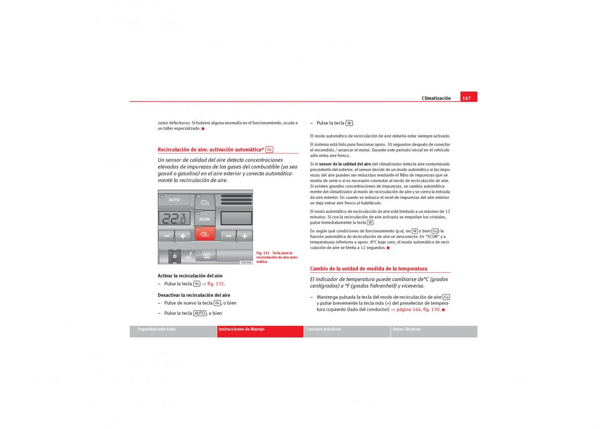 Seat Exeo manual del propietario / page 169