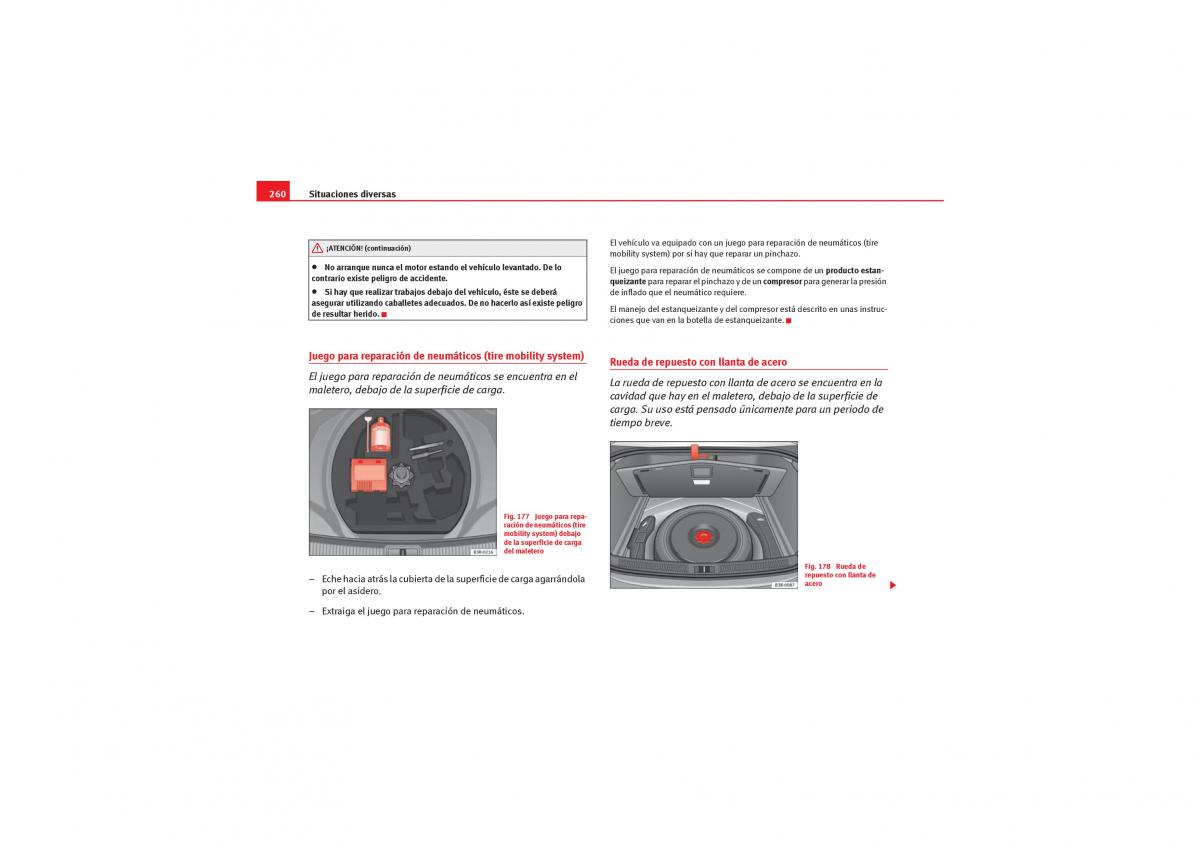 Seat Exeo manual del propietario / page 262