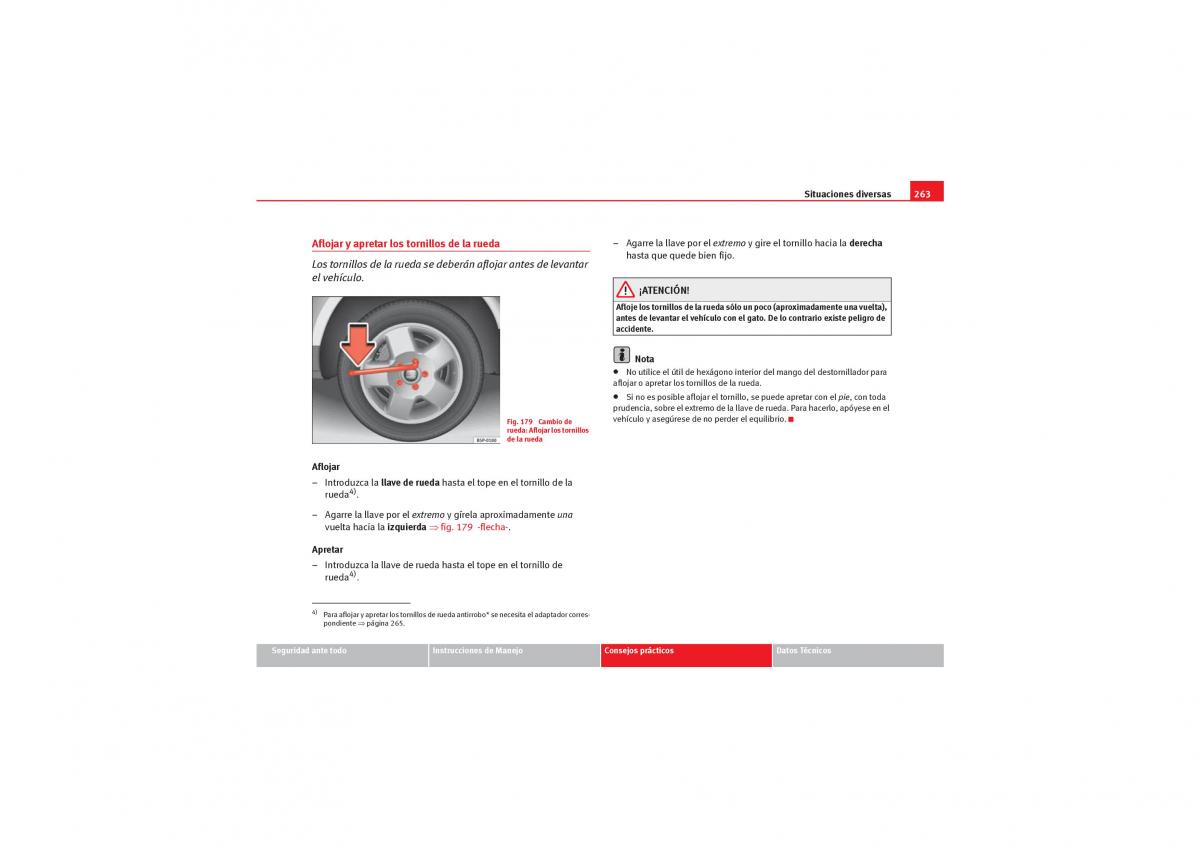 Seat Exeo manual del propietario / page 265