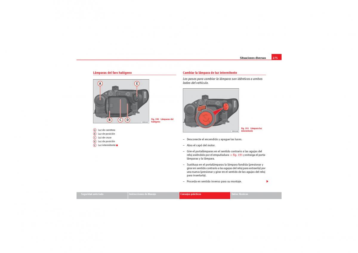 Seat Exeo manual del propietario / page 277