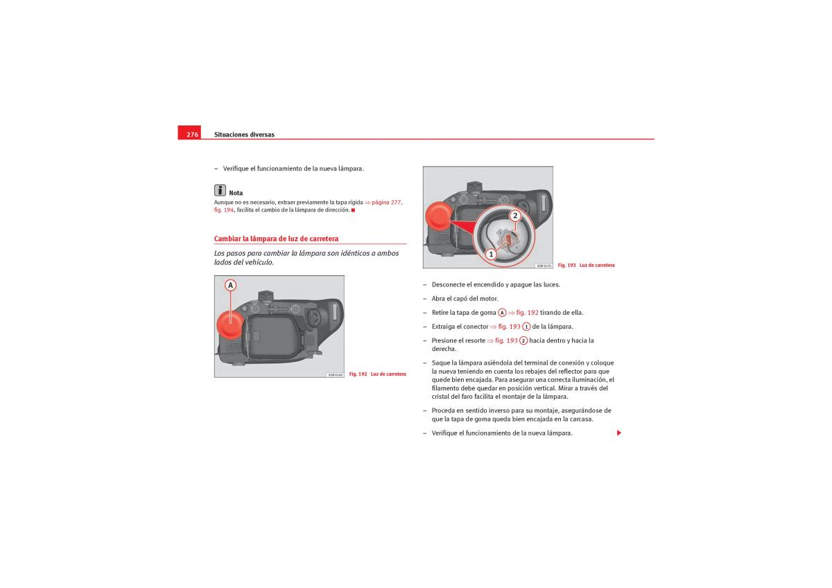 Seat Exeo manual del propietario / page 278