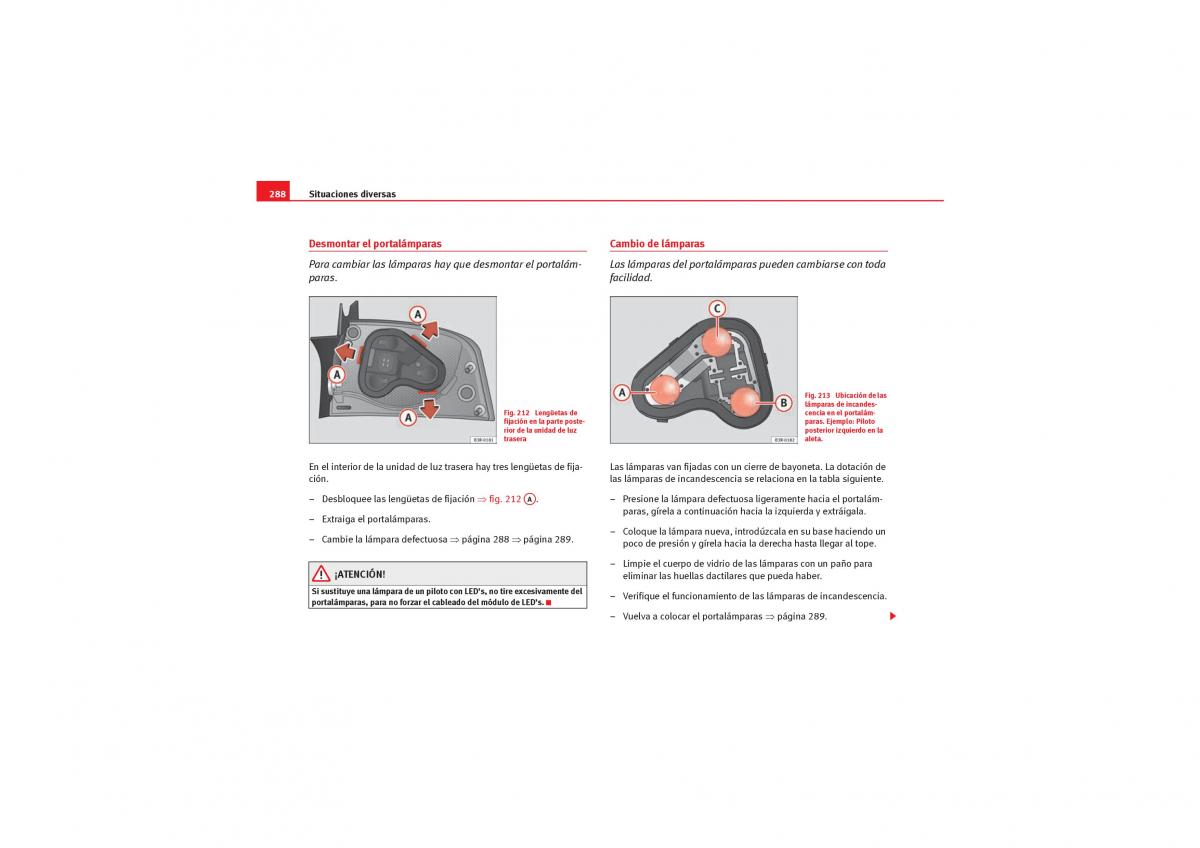 Seat Exeo manual del propietario / page 290