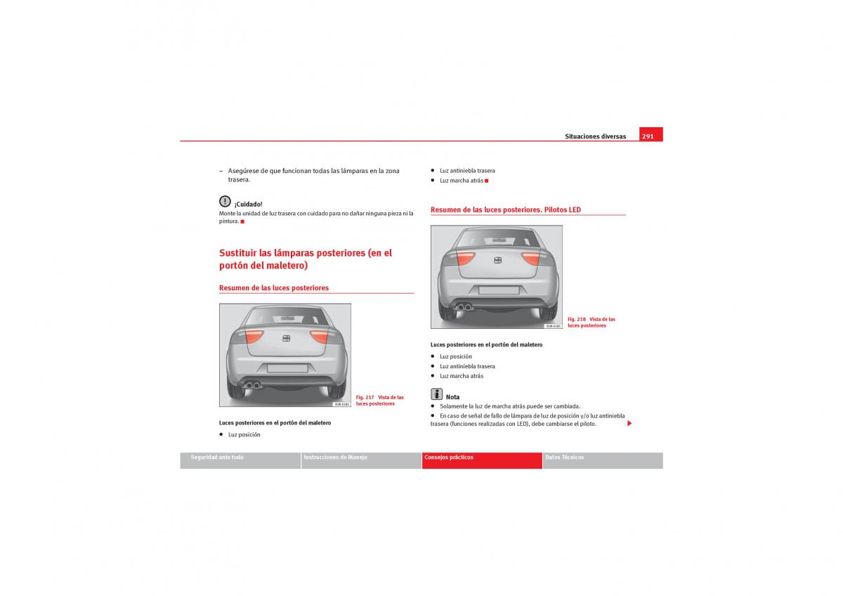 Seat Exeo manual del propietario / page 293