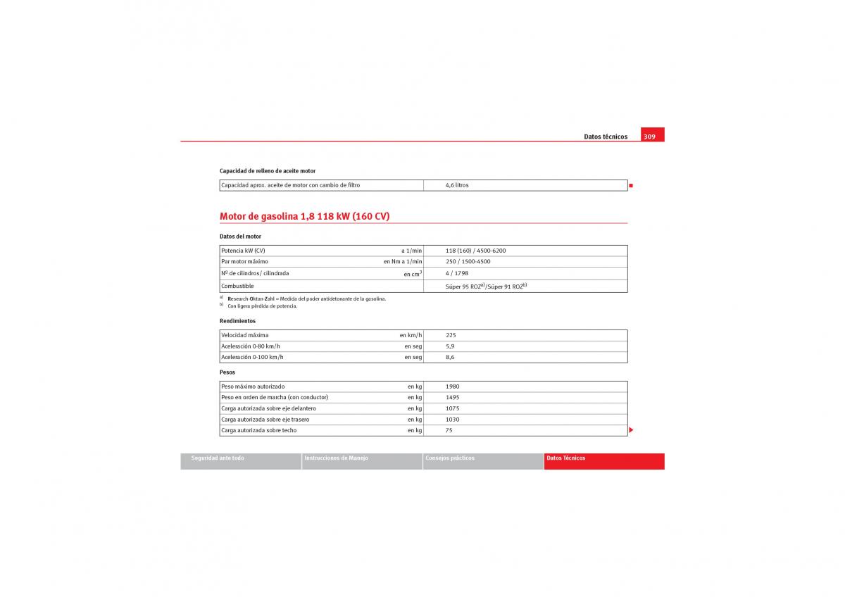 Seat Exeo manual del propietario / page 311