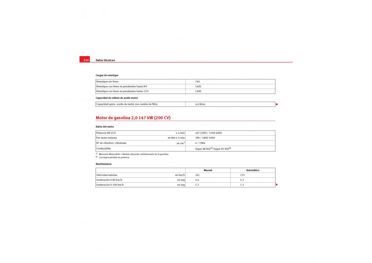 Seat Exeo manual del propietario / page 312