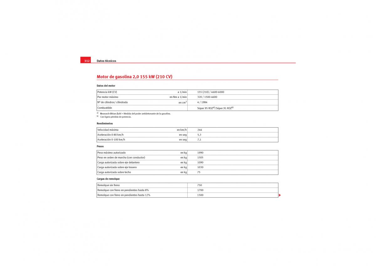 Seat Exeo manual del propietario / page 314