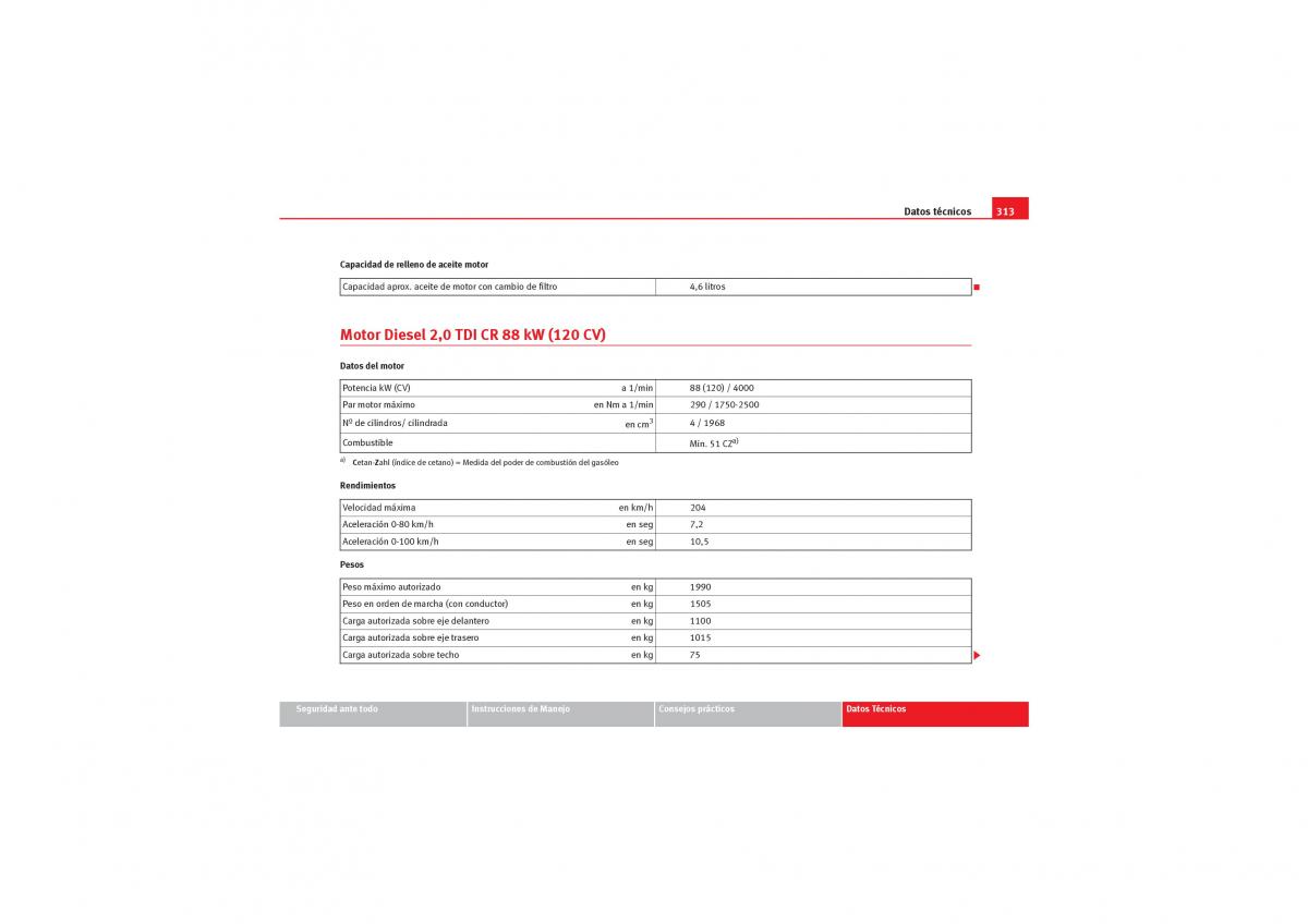 Seat Exeo manual del propietario / page 315