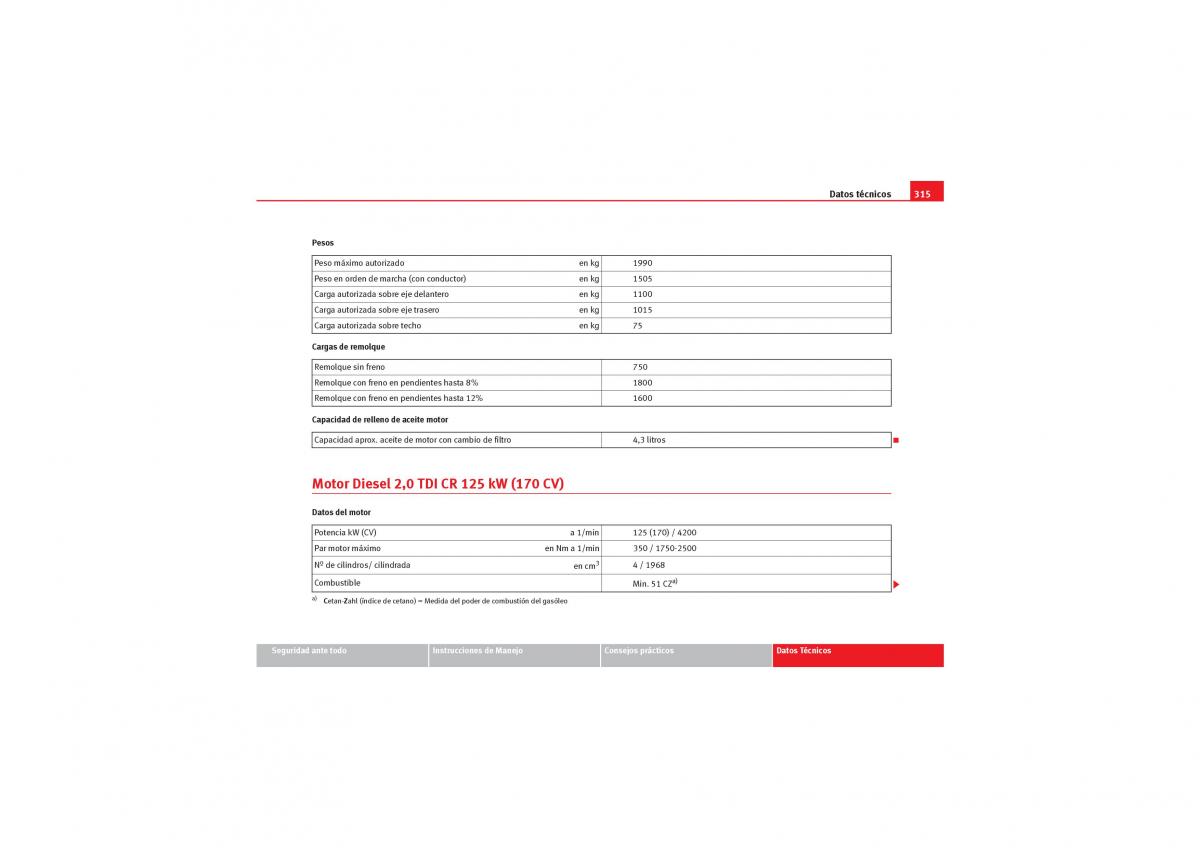 Seat Exeo manual del propietario / page 317